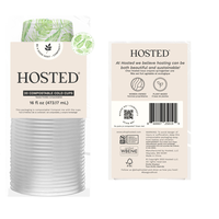 Eco Compostable Plastic Cups, Green/White, Palm Leaves, 16-oz, 20-pk, for Summer Party Composite_or_Mixed