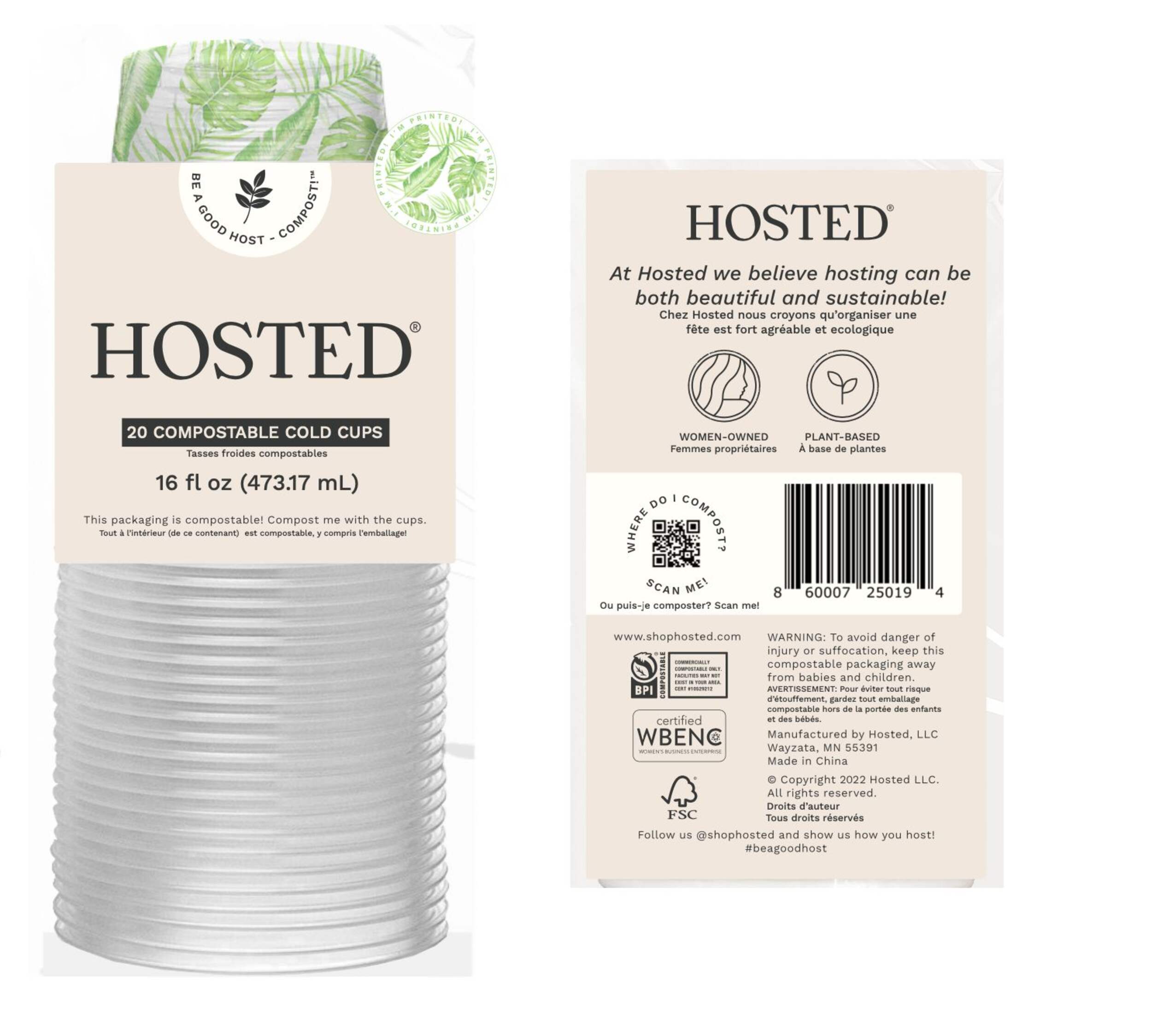 Tasses en papier écologique tropicales, paq. 20, 16 oz Composite_or_Mixed