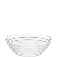 Round Ringed Plastic Reusable Serving Bowl, Clear, 11-in, for New Year's Eve/Christmas/Graduation