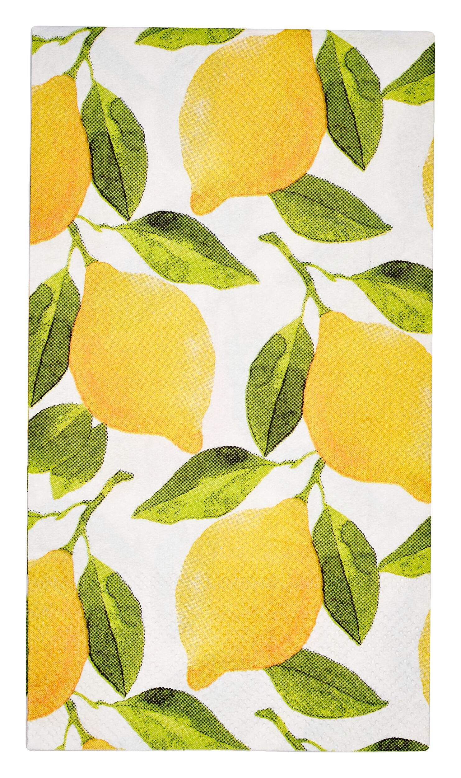 Sophistiplate Lemons Rectangle Paper Disposable Guest Towel Napkins, Yellow, 8-in, 20-pk, 3-ply, for Bridal Shower/Brunch/Mother's Day/Easter Front_Flat