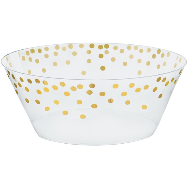 Small Plastic Serving Bowl with Hot Stamp Dots Party City