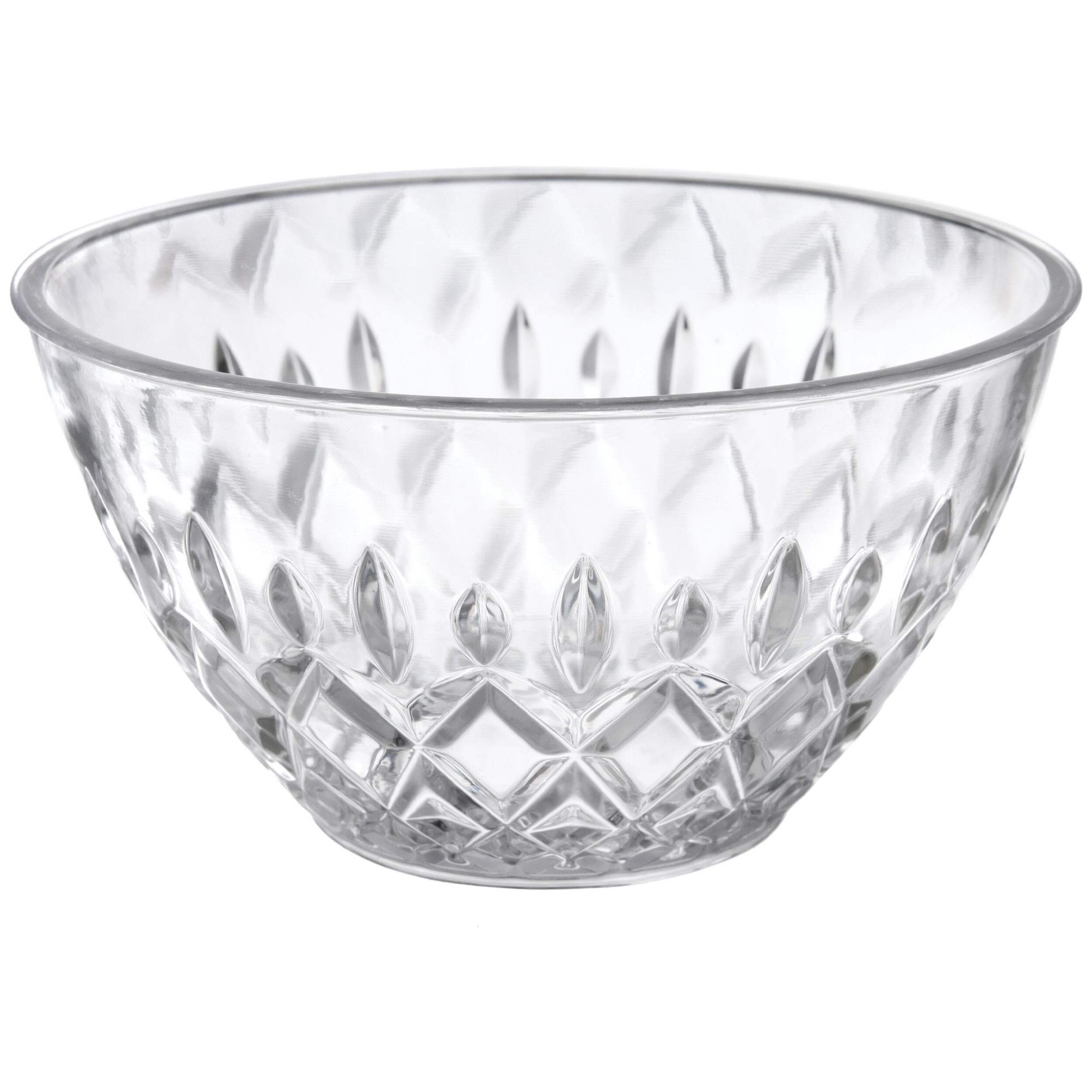 Petit bol en acrylique à motif taillé de cristal Front_Elevated