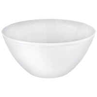 Round Plastic Melamine Reusable Bowl, White, 6-in, for New Year's Eve/Christmas/Graduation Front_Elevated