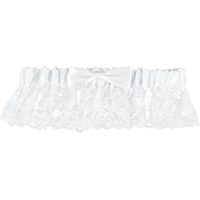 Bridal Lace Bow Garter, White, One Size, Wearable Accessory for Weddings/Bachelorette Party