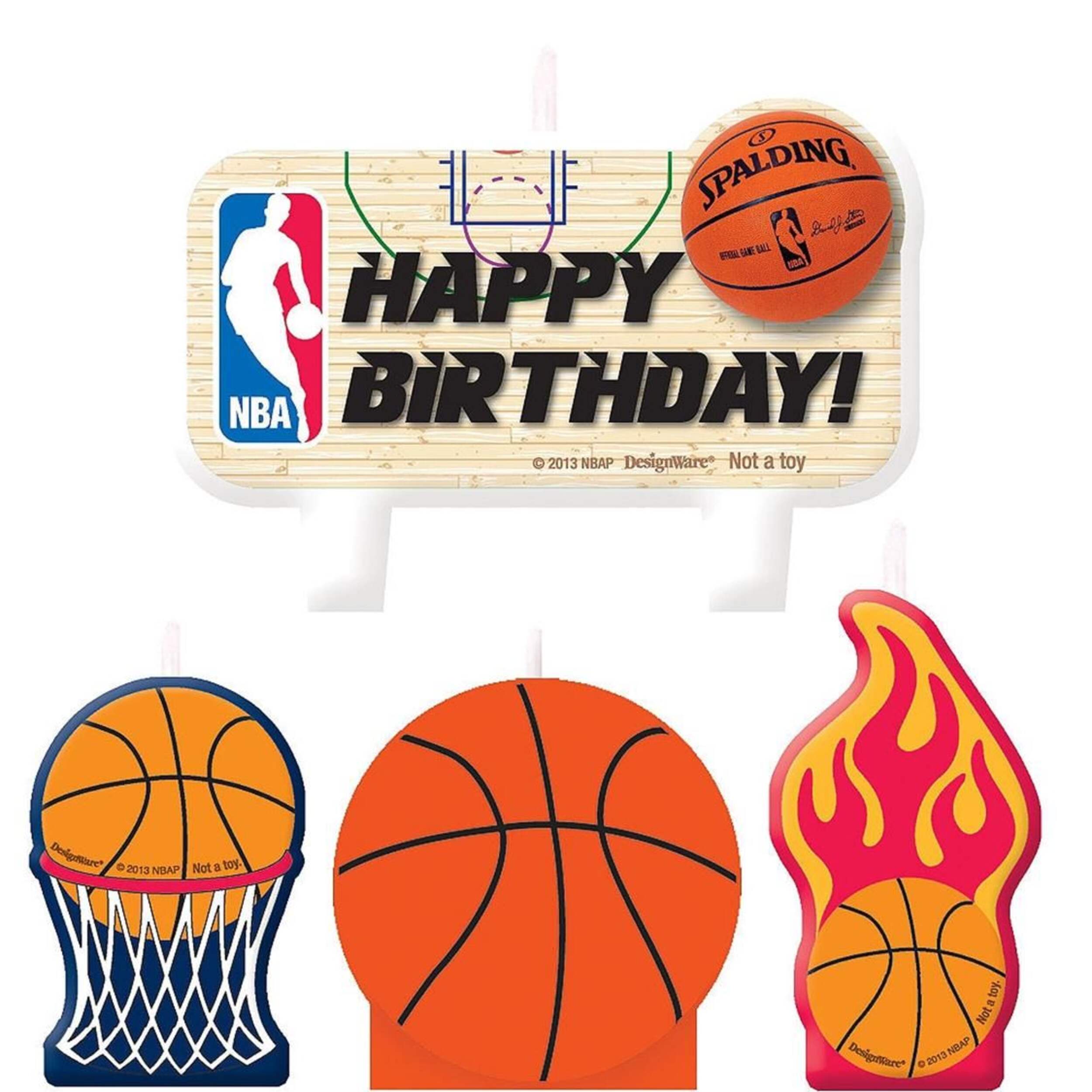 Spalding Basketball Birthday Candles, 4-pk Front_Flat