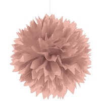 Tissue Pom Pom Hanging Sign Decorations, Pink, 12-in, 3-pk, for Baby Shower
