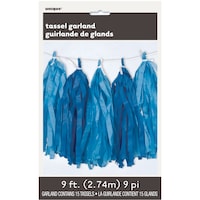 Hanging Tissue Tassel Garland Banner Decoration, Assorted Colours, 9-ft, for New Year's Eve/Birthday/Graduation/Baby Shower Front_Flat