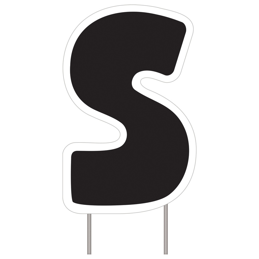 Amscan Individual Yard Letter S Sign, Black Party City