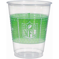 National Football League NFL Plastic Reusable Cups, Green/Clear, 16-oz, 25-pk, for Sports Party Front_Elevated