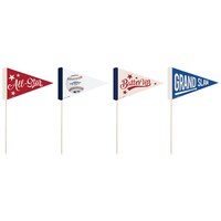 Major League Baseball MLB 'Batter Up' Treat Party Picks, Red/Blue/White, 2-in, 4-pk, for Baseball Party Decorations