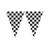 Racing Pennant Hanging Garland Banner Decoration, Black/White, Checkered, 20-ft, for Racing Party