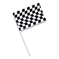 Racing Large Plastic Black and White Checkered Flag Decoration, 36-in, for Sports Party