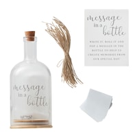 "Message in a Bottle" Glass Bottle, Clear/Brown, 10-in, for Birthday/Graduation/Wedding Message Gift
