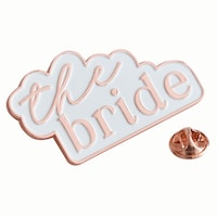 The Bride Enamel Pin, White/Rose Gold, One Size, Wearable Accessory for Wedding Shower/Bachelorette Party, Bride Enamel Pin Composite_or_Mixed