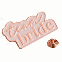 Team Bride Enamel Pin, White/Rose Gold, One Size, Wearable Accessory for Bachelorette Party Composite_or_Mixed