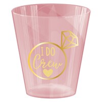 "I Do Crew" Plastic Shot Glasses, Pink, 1.5-oz, 40-pk, for Bachelorette/Bridal Shower/Engagement