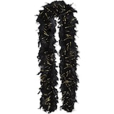 Feather & Tinsel Boa, Black/Gold, 72-in, Wearable Costume Accessory for Halloween Front_Flat