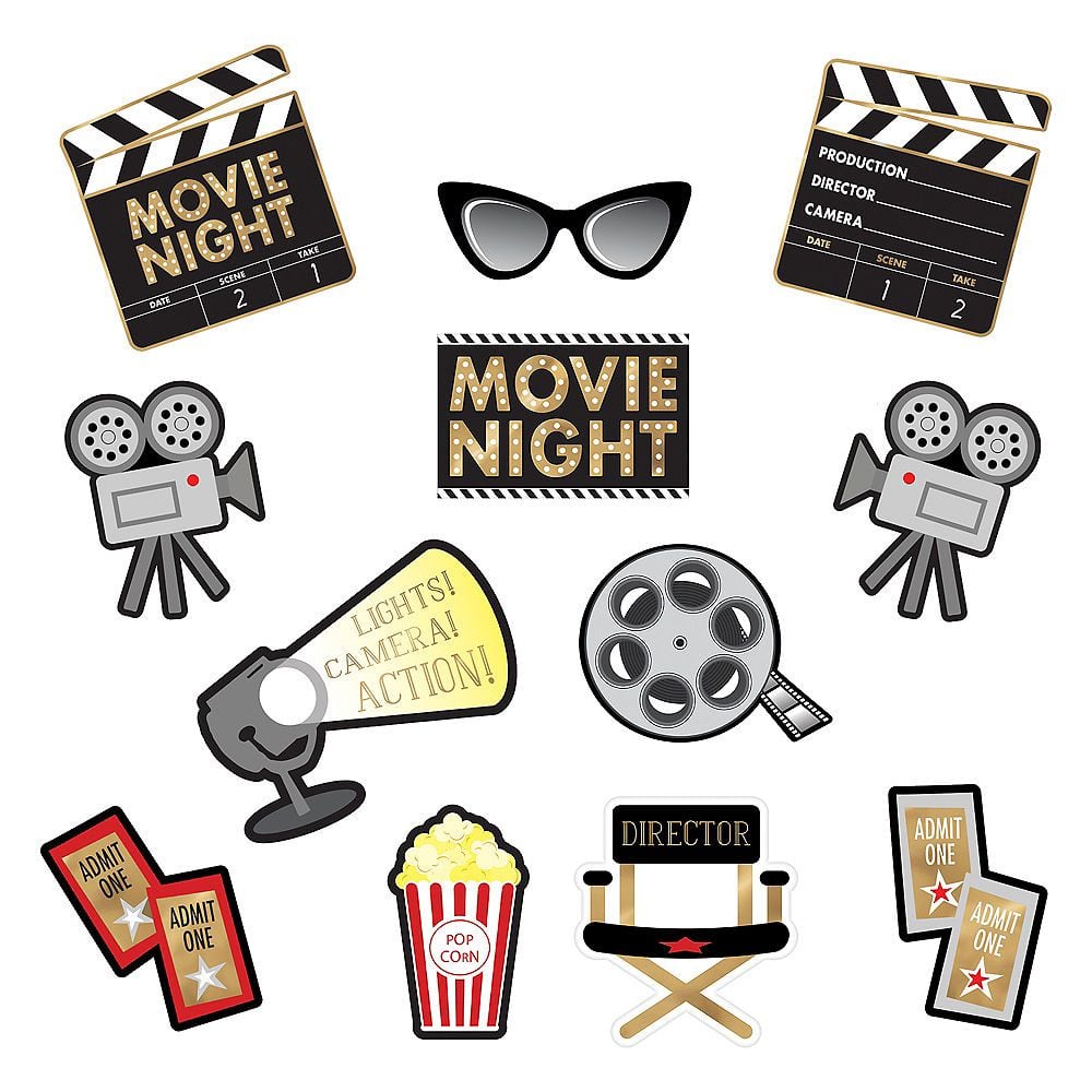 Hollywood Theme, Movie Camera, Reel, Stars Cascade Centerpiece - Party  Warehouse Outlet