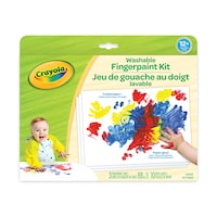 Crayola Washable Fingerpaint Kit, Multi-Coloured, 10 Sheets, 13-pk, Ages 1+, for Arts & Crafts/Birthday Favour