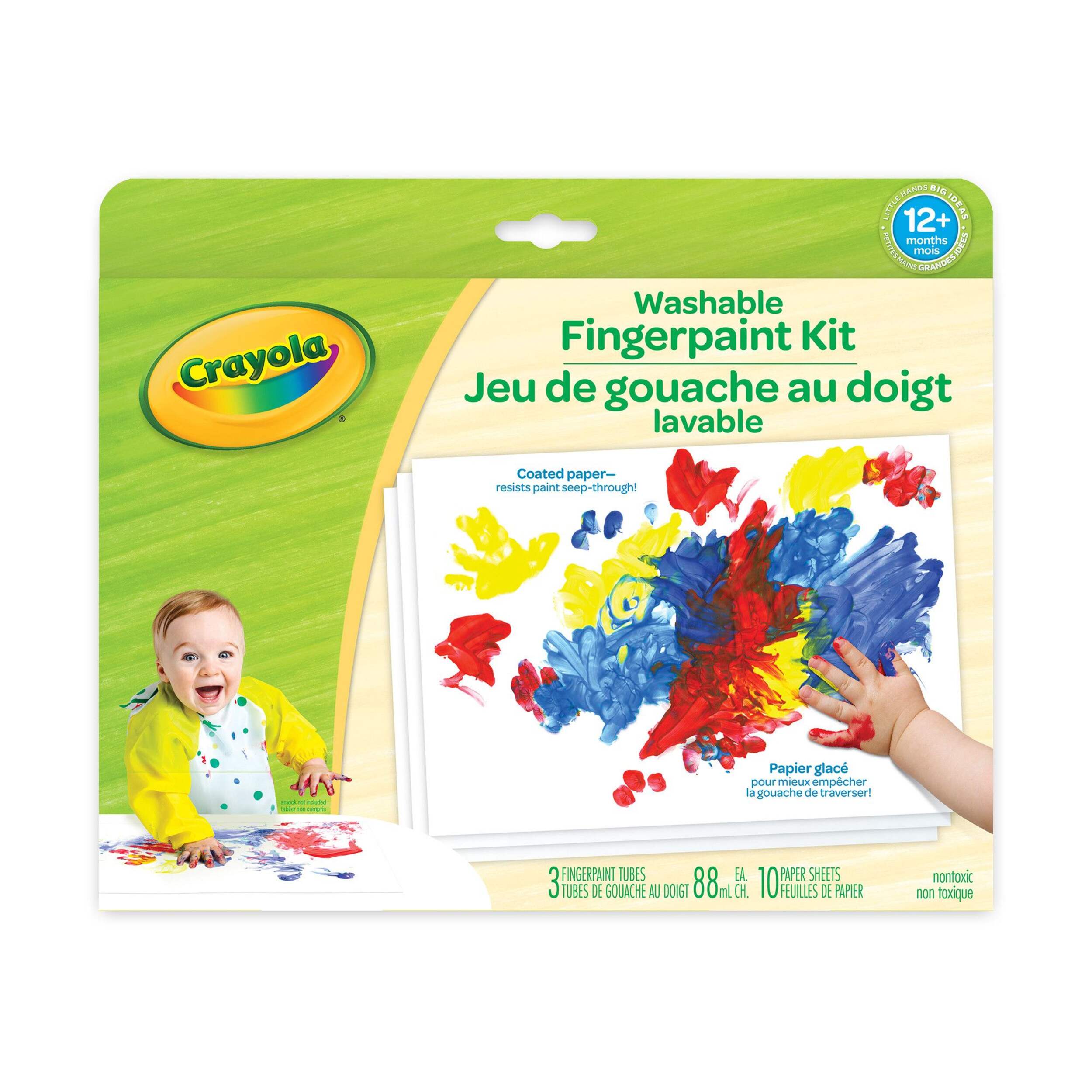 Ensemble de peinture à doigts lavable Crayola, 1 an et plus Front_Flat