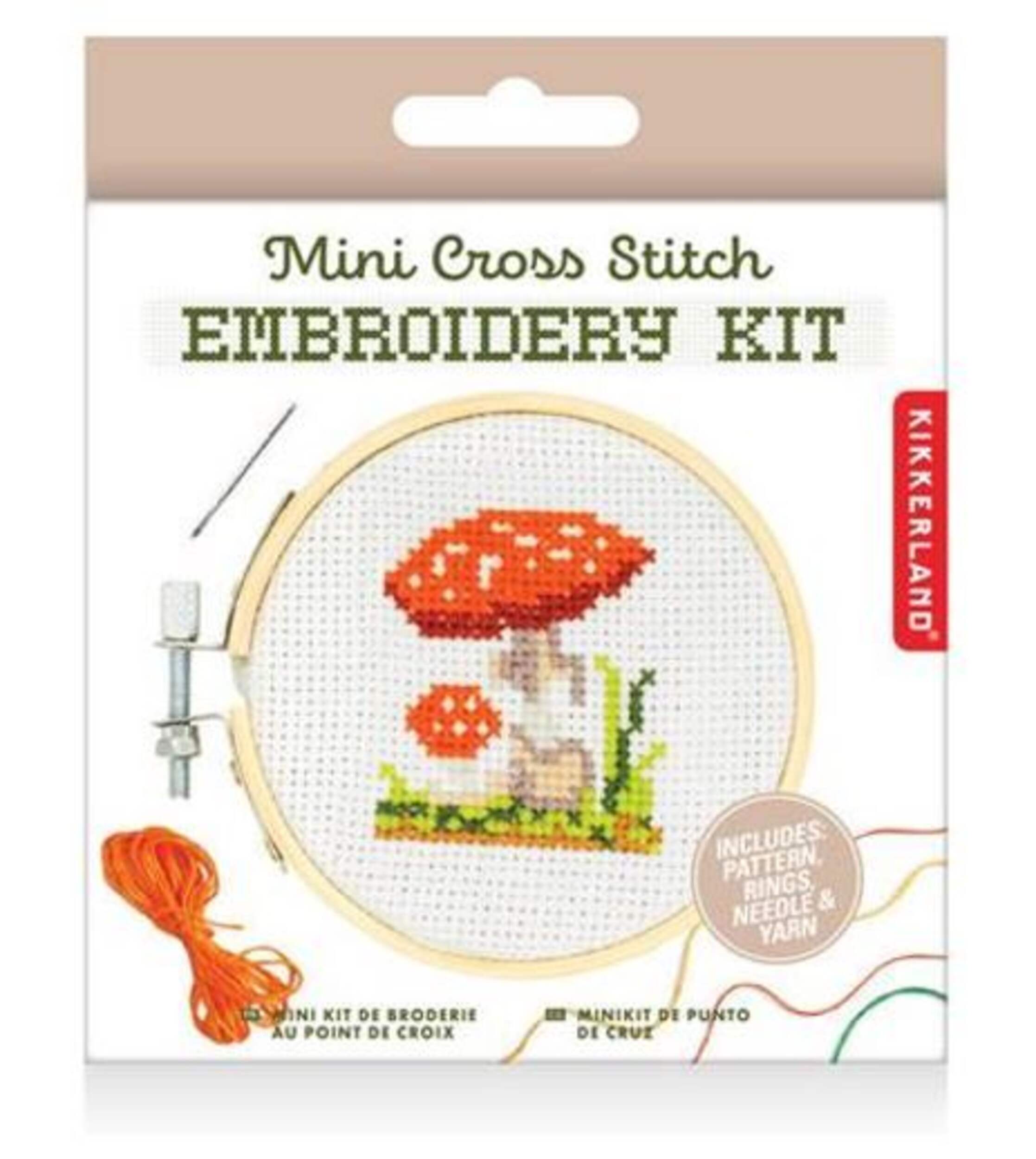 Trousse de broderie champignon, 10 ans et plus Front_Flat