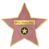 Awards Night Star Wall & Floor Cling Decal Decoration, Pink/Gold, 15.25-in, for Movie/Awards/Oscar Party Front_Flat