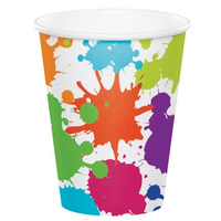 Art Party Disposable Paper Cups, Multi-Coloured, 9-oz, 8-pk, for Birthday Party
