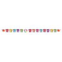 Art Party 'Happy Birthday' Hanging Garland Banner Decoration, Multi-Coloured, 7-ft, for Birthday Party Decoration Front_Flat