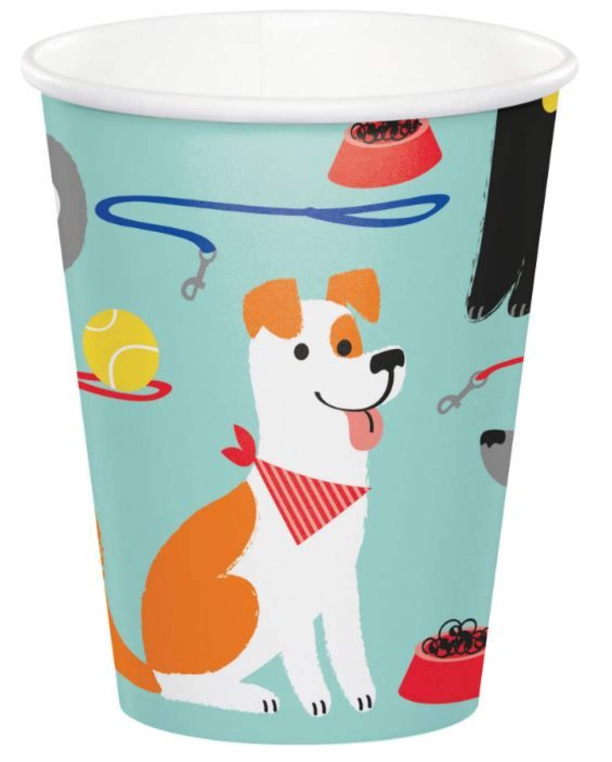 Dog Party Paper Disposable Cups, Blue, 9-oz, 8-pk, for Birthday Party Front_Elevated