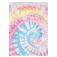 Tie Dye Rectangle Paper Party Treat Bags, Multi-Coloured, 8.75-in, 8-pk, for Birthday Party Front_Flat