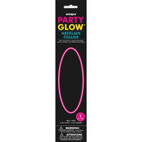 Neon Glow-in-the-Dark Necklaces Jewelry, Pink, 22-in, Wearable Accessory for Glow Party