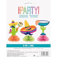 Mini-décorations alvéolées Boho Fiesta, paq. 3 Front_Flat