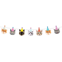 Cat Party Hanging Garland Banner Decoration, Multi-Coloured, 8-ft, for Birthday Party