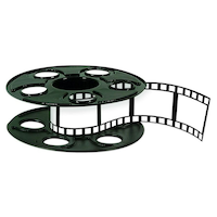 Awards Night Movie Reel Sign Table Centerpiece Decoration, Black/White, 9.25-in, for Movie/Awards/Oscar Party Front_Elevated