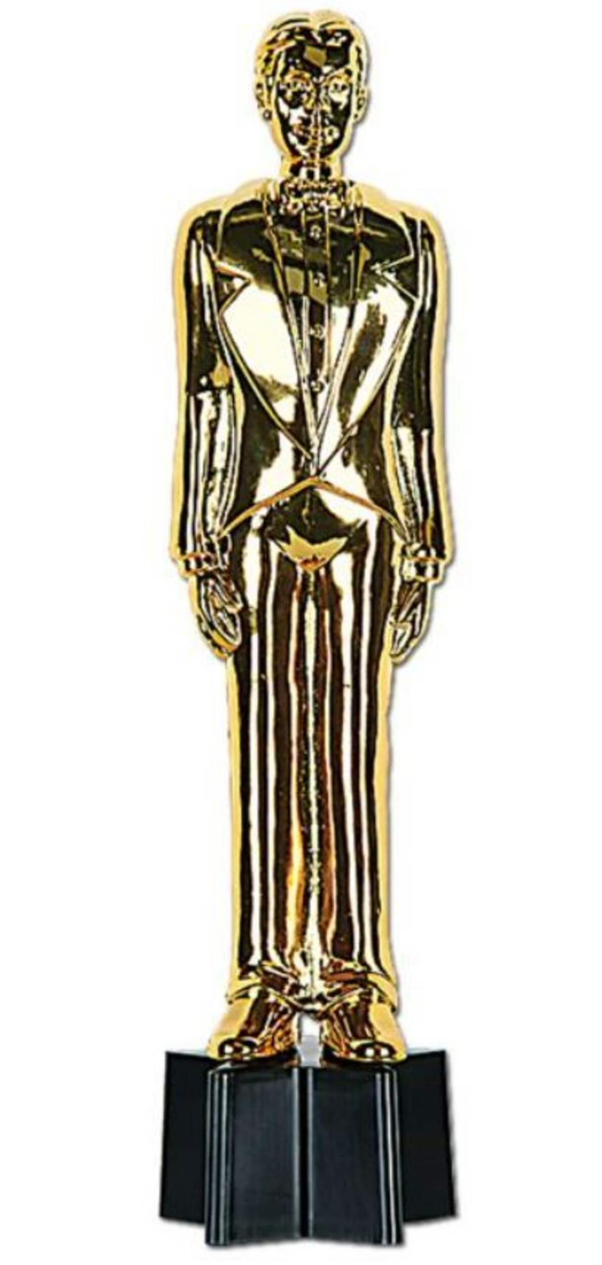 Person Statuette Award Trophy, Gold, for Movie/Awards/Oscar Party Front_Flat