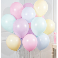 Ballons en latex ronds pastel, rose/mauve/bleu/jaune, 12 po, paq. 15, pour fête d'anniversaire