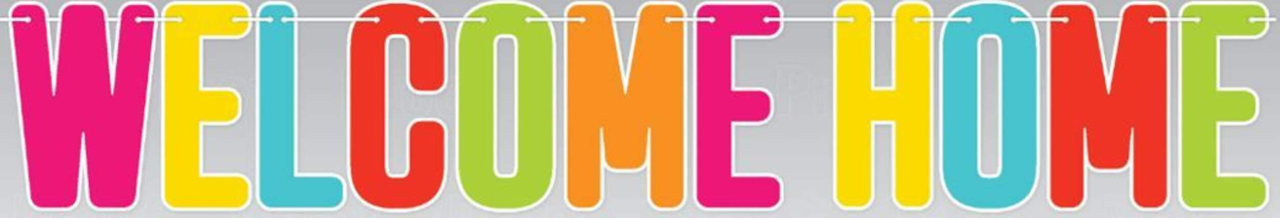 Banderole Welcome Home, colorée Front_Flat