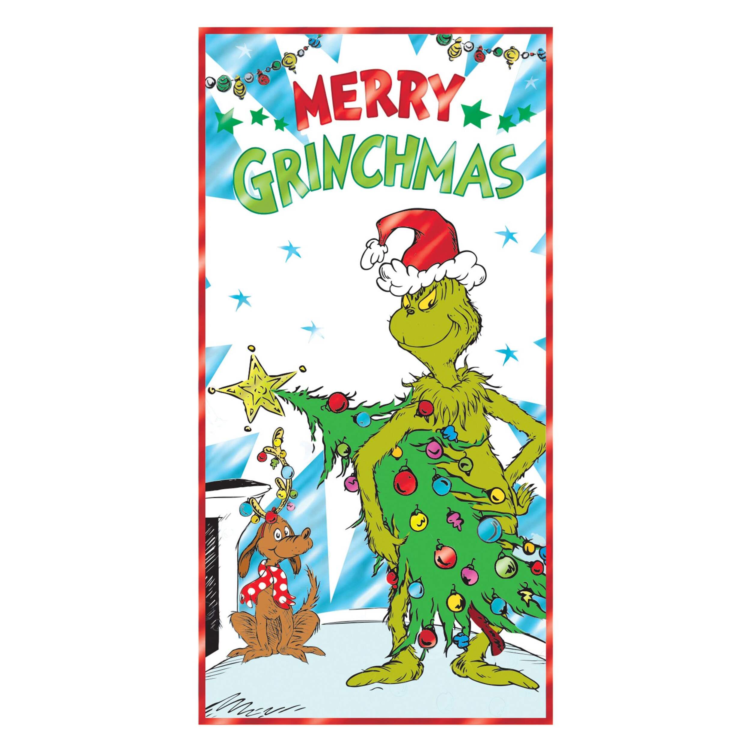 Dr. Seuss Merry Grinchmas Plastic Door Cover Party City