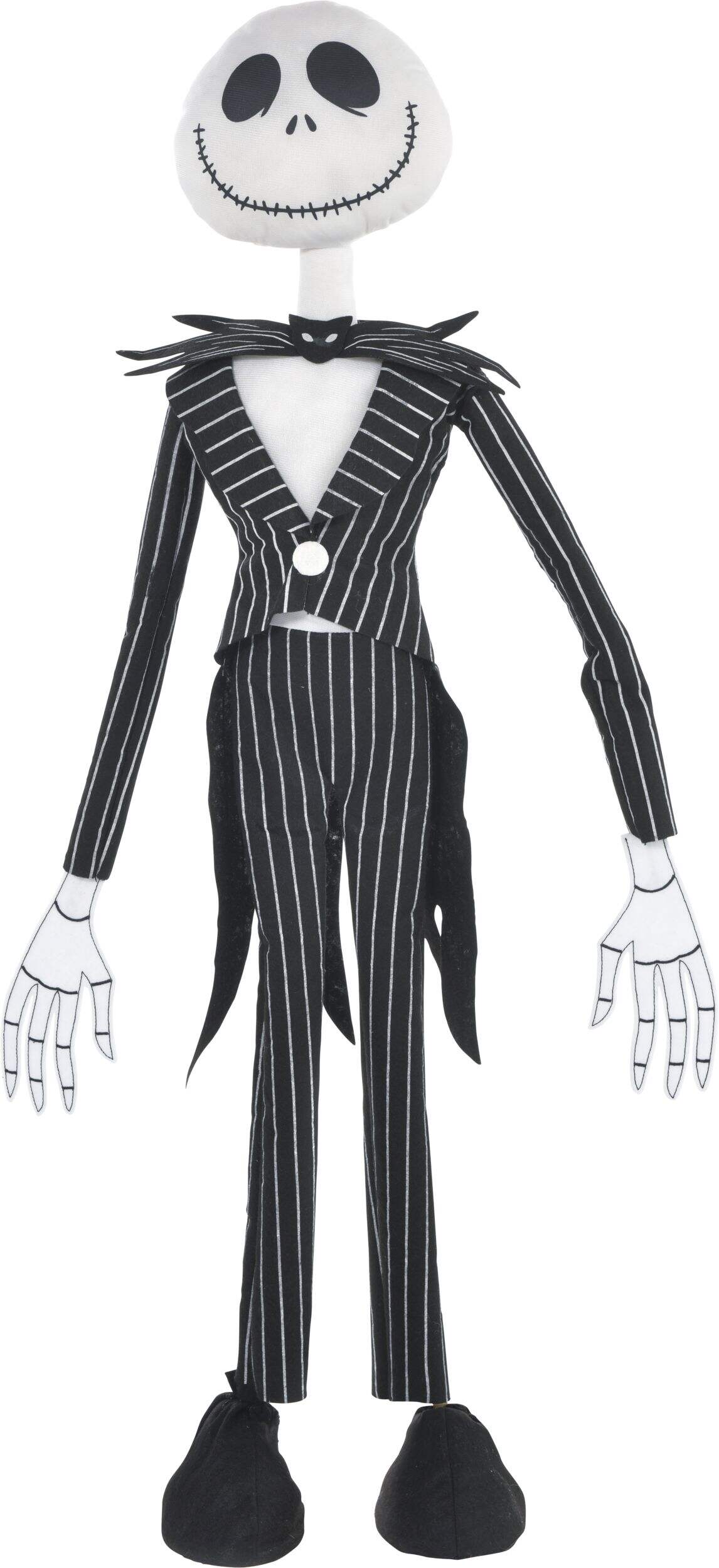 Jack Skellington géant debout, Disney L'Étrange Noël de monsieur Jack, noir/blanc, 36 po, décoration intérieure/extérieure pour l'Halloween Front_Flat