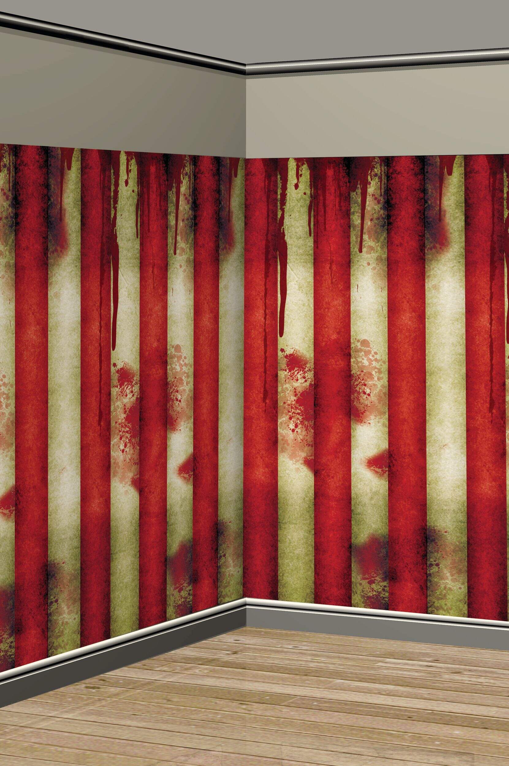 Creepy Carnival Circus Tent Scene Setter Background,  Multi-Coloured, 40-ft, Indoor Decoration for Halloween Composite_or_Mixed