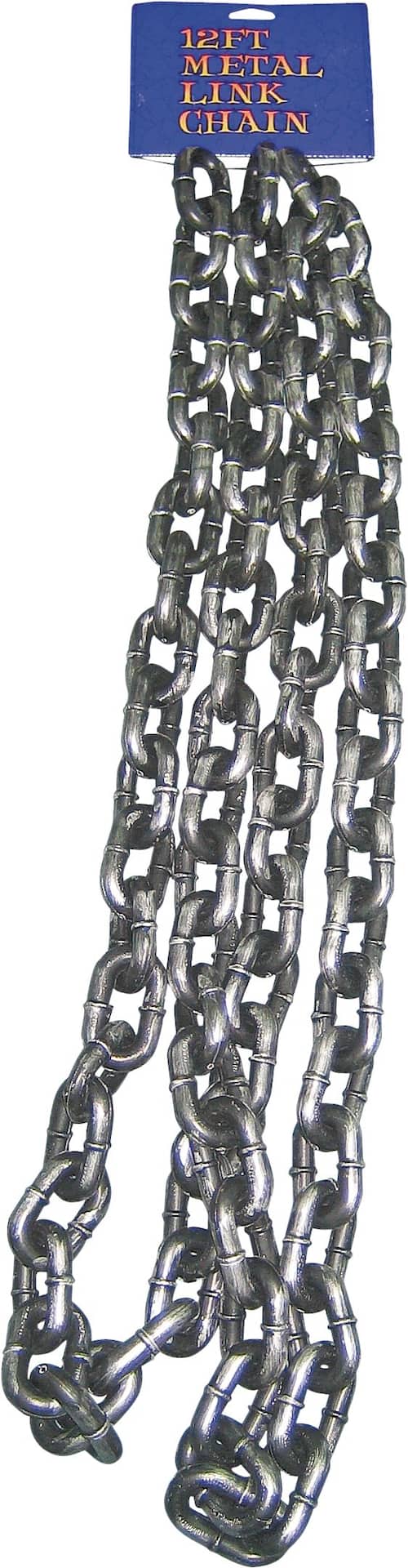 Metal Link Chain, Grey, 12-ft, Indoor/Outdoor Decoration for Halloween