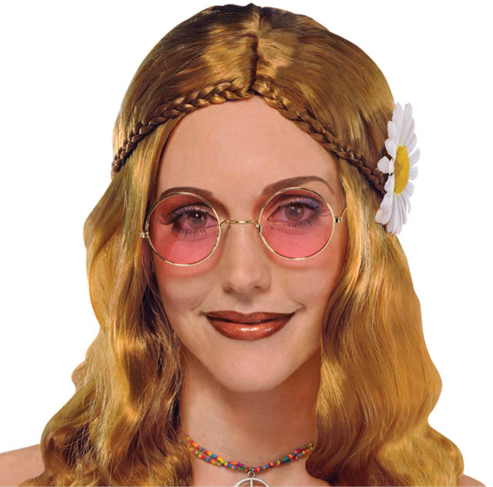 Hippie Classic Circle Sunglasses, Pink/Gold, One Size, Wearable 
