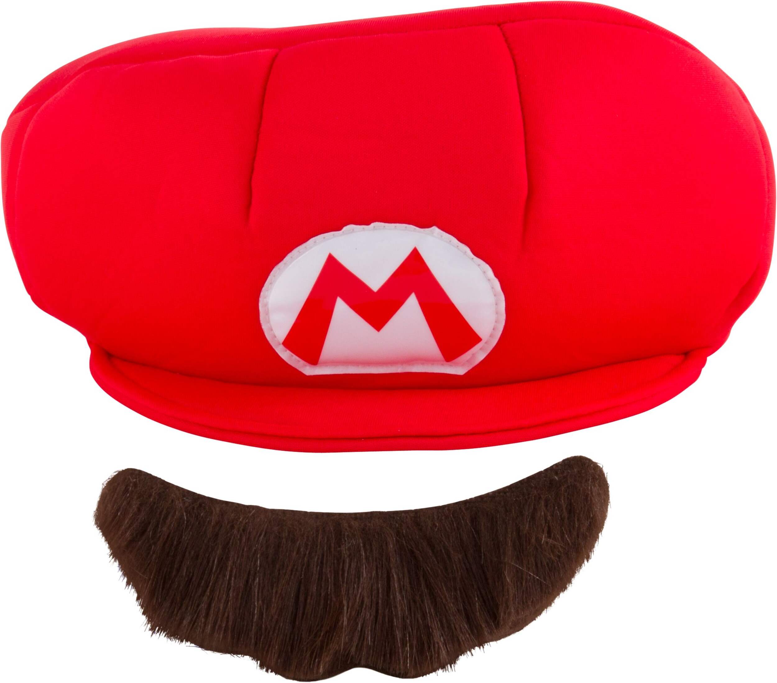 Nintendo Super Mario Bros Hat & Mustache Kit for Halloween, Red, One Size, 2-pk Front_Flat