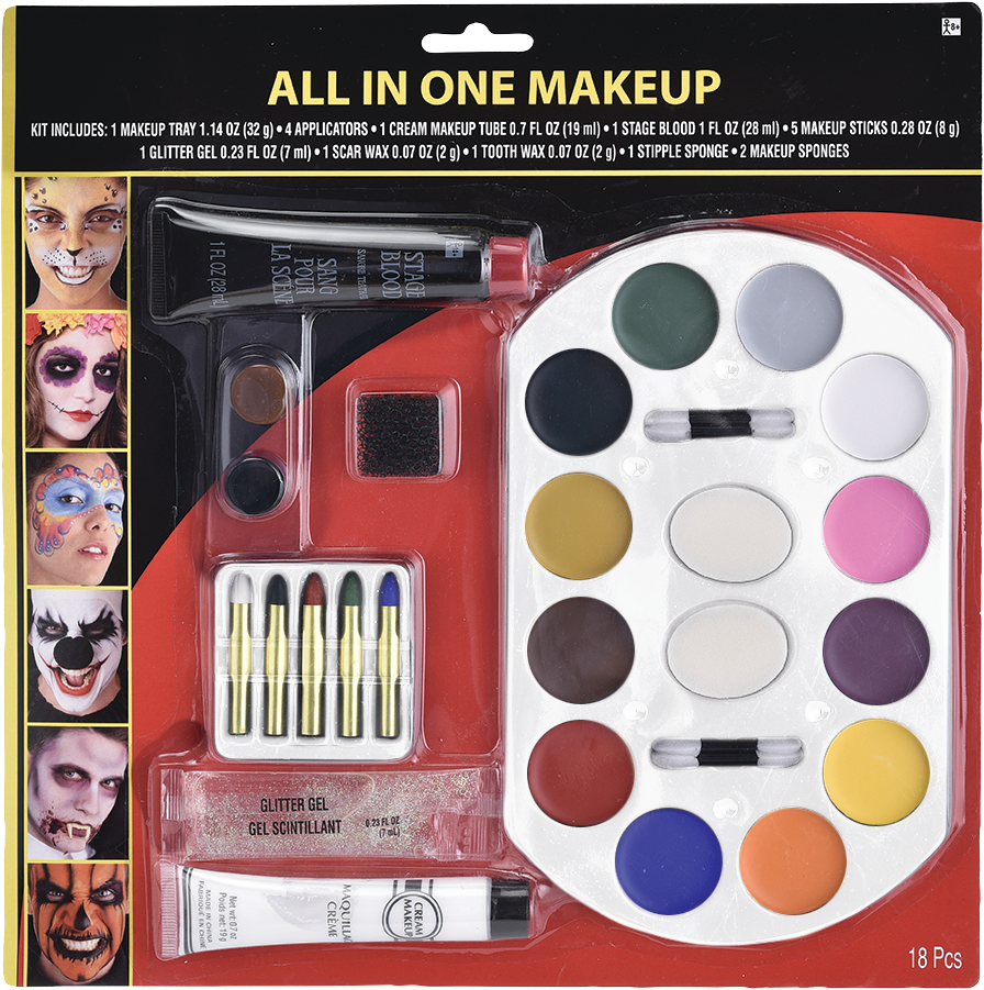 AllInOne Halloween Makeup Kit with 12 Colours and Makeup Tray