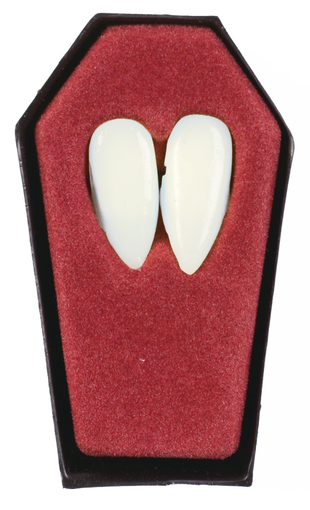 Vampire Fangs with 0.4oz Dental Adhesive and Impression Putty, White