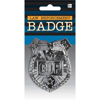 "Crime Scene Detective" Police Badge, Silver, One Size, Wearable Costume Accessory for Halloween