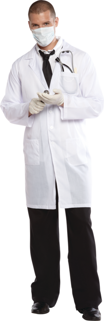 Doctor Lab Coat White One Size Wearable Costume Accessory for