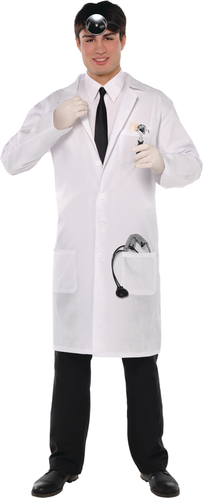 Doctor Lab Coat, White, Halloween Costume Accessories, Adult, One Size ...