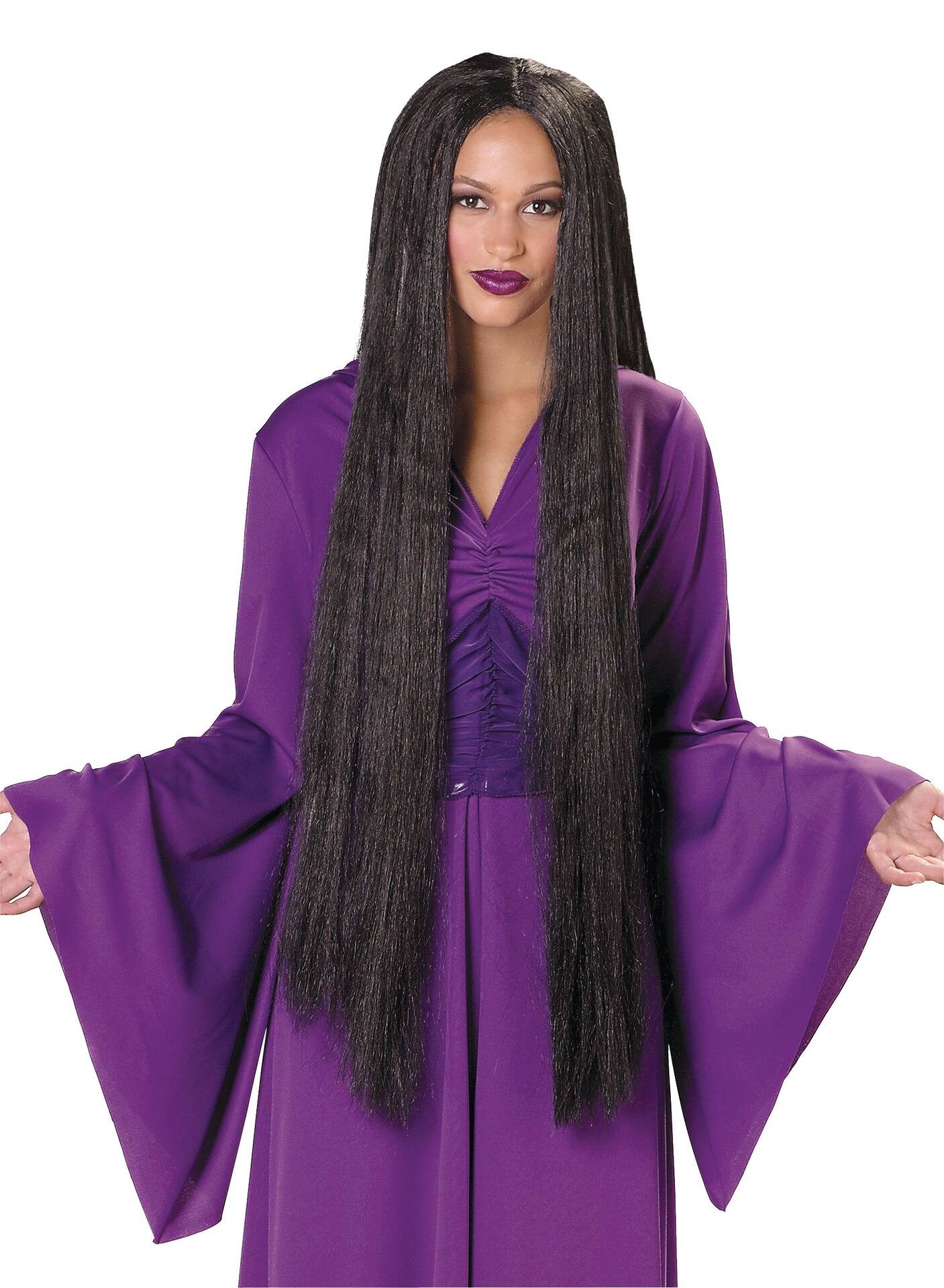 Long Straight Hair Wig, Black, One Size, Wearable Costume Accessory for  Halloween