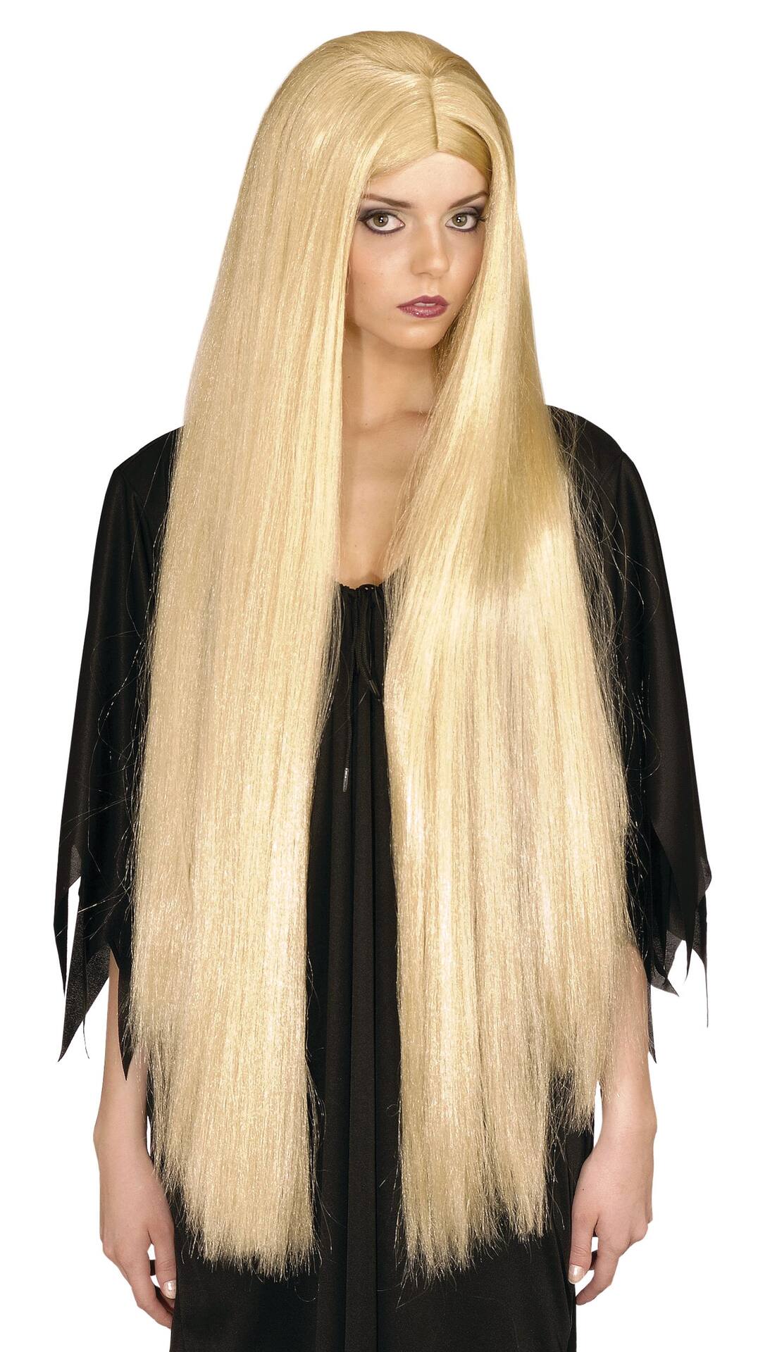 Long Straight Hair Wig Blonde One Size Wearable Costume Accessory for Halloween